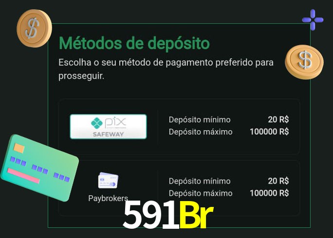 O cassino 591Br oferece uma grande variedade de métodos de pagamento